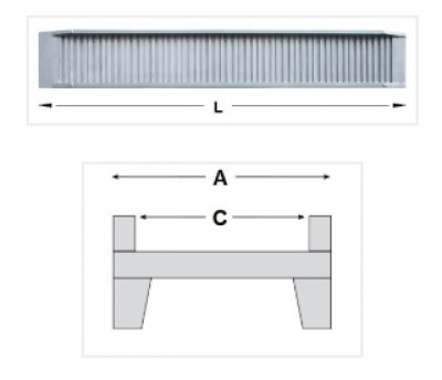 Aliuminio rampa 220x576x3500mm, su borteliais