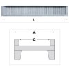 Aliuminio rampa 155x452x4000mm, su borteliais