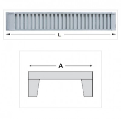 Aliuminio rampa 155x452x4000mm, be borteliais