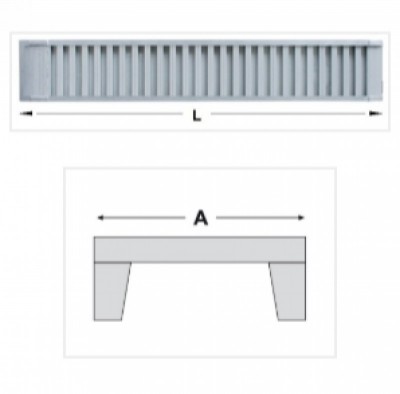 Aliuminio rampa 220x660x5000mm, be borteliais