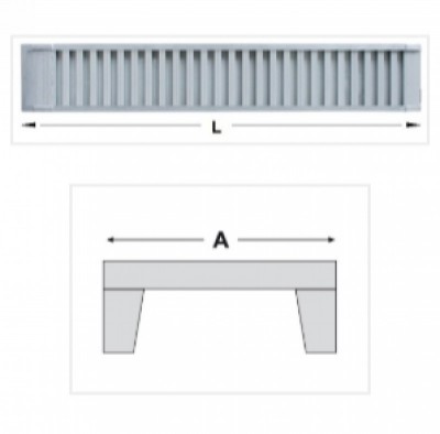 Aliuminio rampa 170x492x3000mm, be borteliais